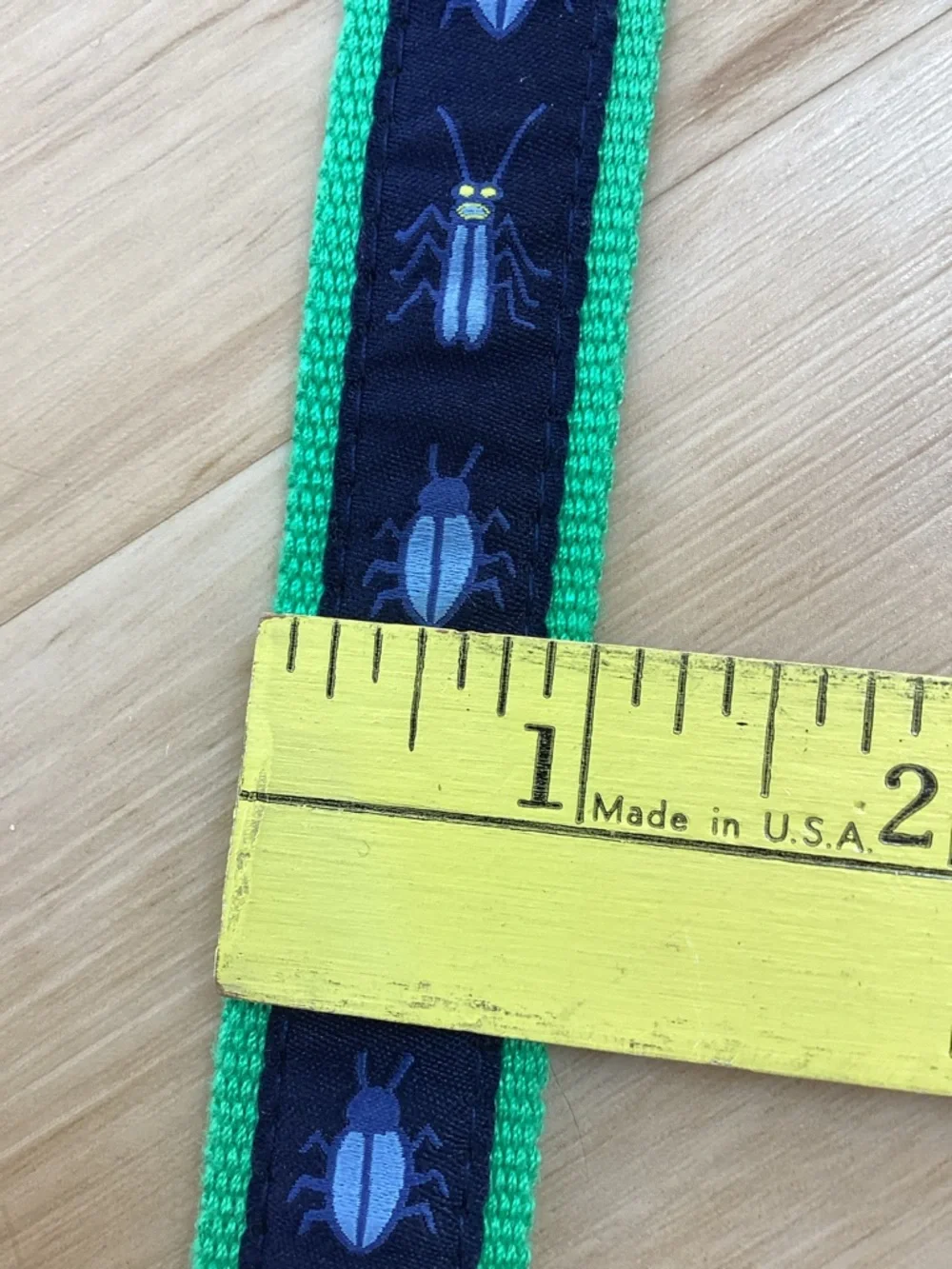 OshKosh Child Navy & Bright Green Embroidered Bug Canvas Belt Medium